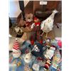 Image 4 : Mini Christmas Tree with many seasonal decor items; bird ornaments,snowmen, teddies + more