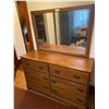 Image 1 : Solid Wooden Six Drawer Dresser with mirror 48"w x 17"d x 31"h