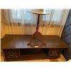 Image 1 : Vintage Style Coffee Table with small side table w/marble top 58"w x 19"d x 13"h