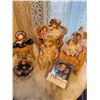 Image 1 : Vintage mini Porcelain dolls with Set of Wicker Doll furniture