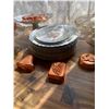 Image 4 : Three Cake Serving Towers with a stack of cake plates and copper cookie cutters