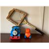Image 1 : Vintage Tennis Racket, Thomas & Friends Tomy Thomas Train Engine, & Lil Tikes First Wheels Car