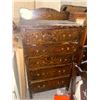 Image 1 : Antique Oak Wood Highboy Dresser measurments unknown Pleas bring help!! Down in Old Basement