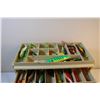 Image 2 : Vintage Fishing Lure Box with Misc. Fishing Supplies