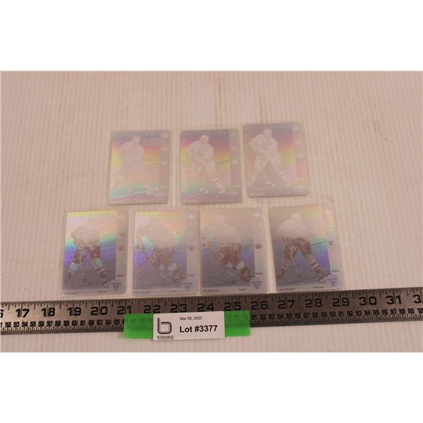 (7) McDonalds Holographic Upper Deck Hockey Cards (5- Ray Bourque, 2-Wayne Gretzky)