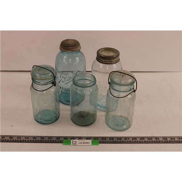 (5) Colored Sealer Jars