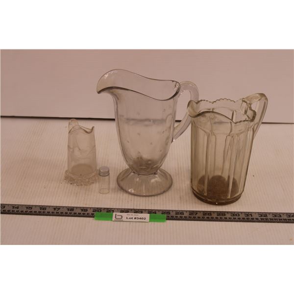 (3) Glass Pitchers