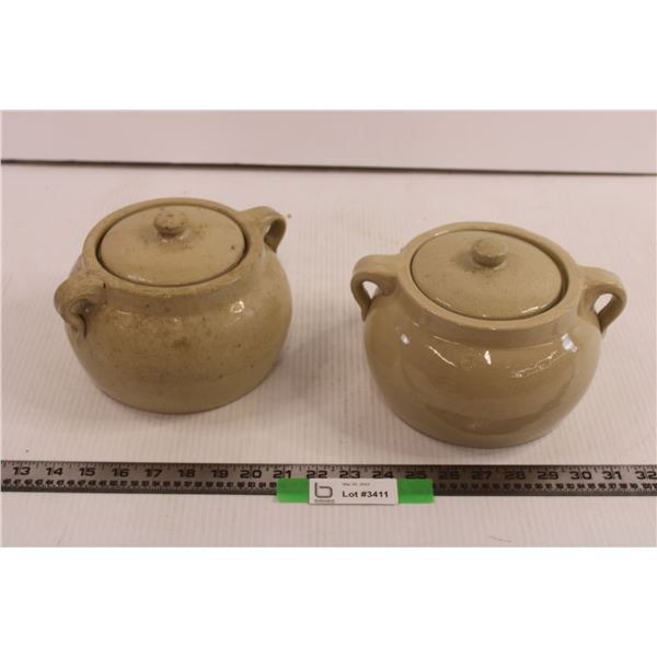 (2) 2X the Bid Price Medalta Bean Pots