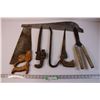 Image 1 : Box of Assorted Tools (All are Rusty, Faded Wood in General, Broken Handle on Shears)