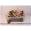 Image 1 : Bin of Assorted Pieces of Wood and Misc. - Cords (Generally Dirty)