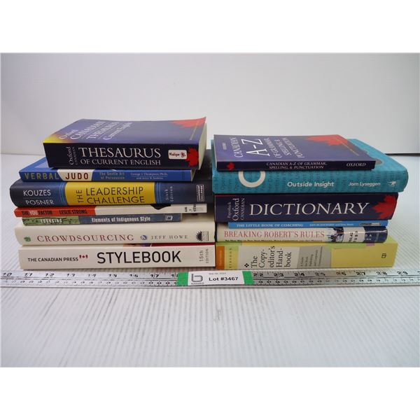 (13) Assorted Books, Dictionaries, Thesaurus, etc.