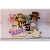 Image 1 : Lot of Assorted Stuffed Animals, Toy Clothing and Toy Pattern (Some Animals have Stains)