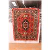 Image 1 : Vintage Red Geometric Rug (Some Wear at Edges)