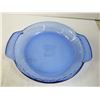 Image 6 : Blue Glass Pie Plate - Blow Butter Churn Lid - Corel Baking Dish (cracked)