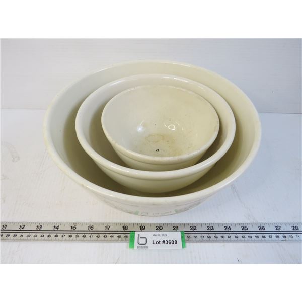 (3) Stone Ware Bowls