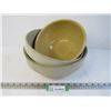 Image 1 : (3) Stone Ware Bowls (largest is chipped & cracked)