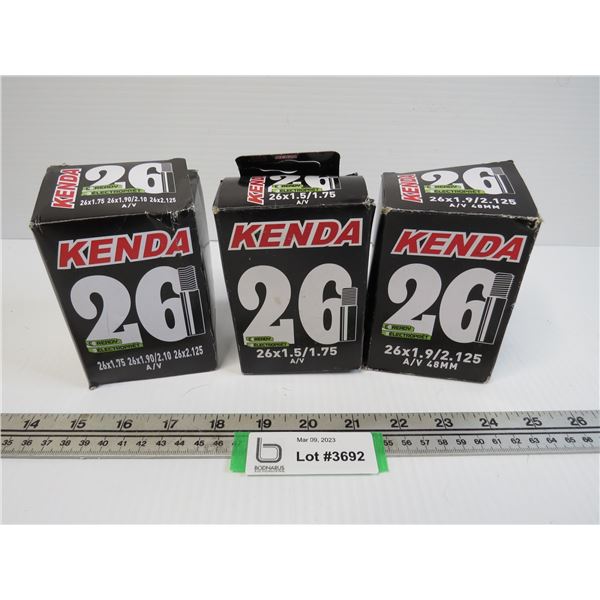 (3) 26  Kenda Bicycle Tire Tubes