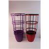 Image 2 : *(4) Coloured Plastic Pots with Cages