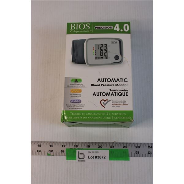 Bios Diagnostics Precision 4.0 Automatic Blood Pressure Monitor (Unopened, Not Tested)