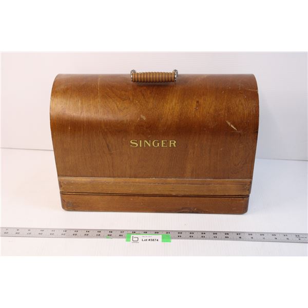 Vintage Wooden Singer Sewing Machine Case with No Key (Some Scuffs on the Wood)