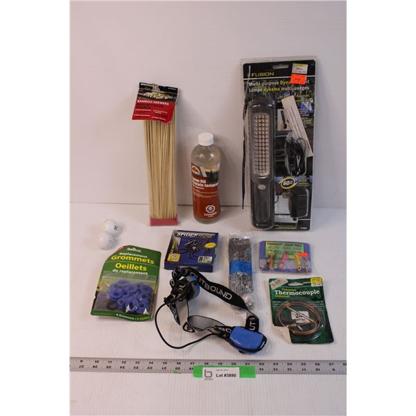 Lot of Assorted Outdoors Supplies - Dynamic Light, Lamp Oil, Misc.