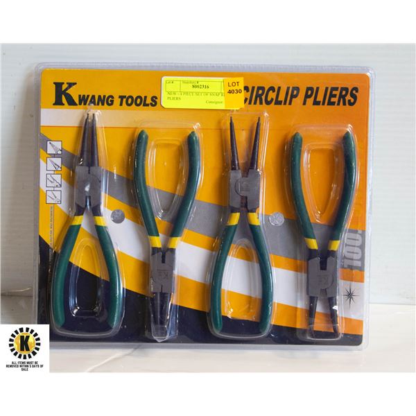 NEW - 4 PIECE SET OF SNAP RING PLIERS