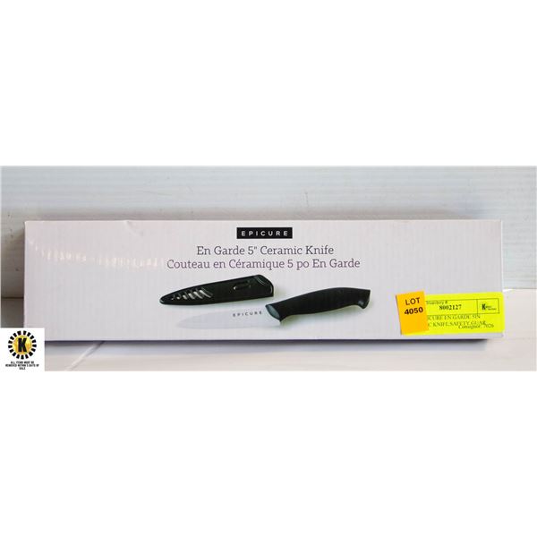 NEW EPICURE EN GARDE 5IN CERAMIC KNIFE,SAFETY GUAR