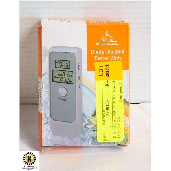 DIGITAL ALCOHOL TESTER WITH LCD CLOCK