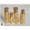 Image 1 : 4 GOLD FOIL FLAKES IN GLASS BOTTLES