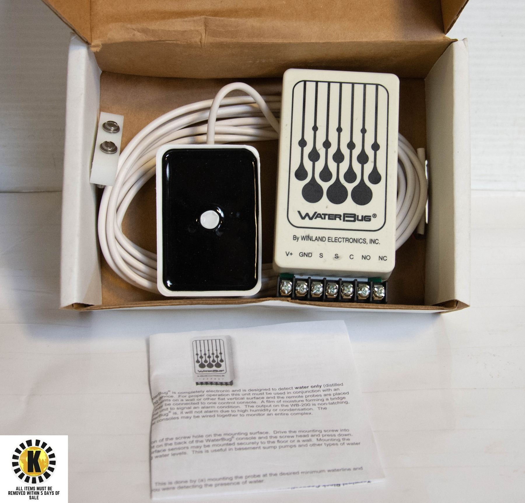 WINLAND WATERBUG WATER SENSOR WITH FORM C RELAY