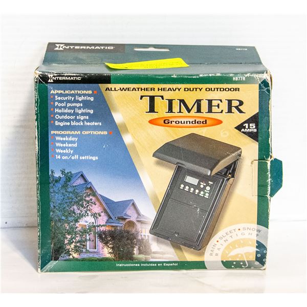 ALL WEATHER HEAVY DUTY 15 AMP GROUNDED TIMER IN