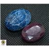 Image 1 : #87-GENUINE BLUE SAPPHIRE & RUBY GEMSTONE 68.45CT