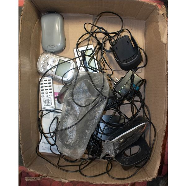 BOX WITH SATELLITE RADIOS AND ACCESSORIES