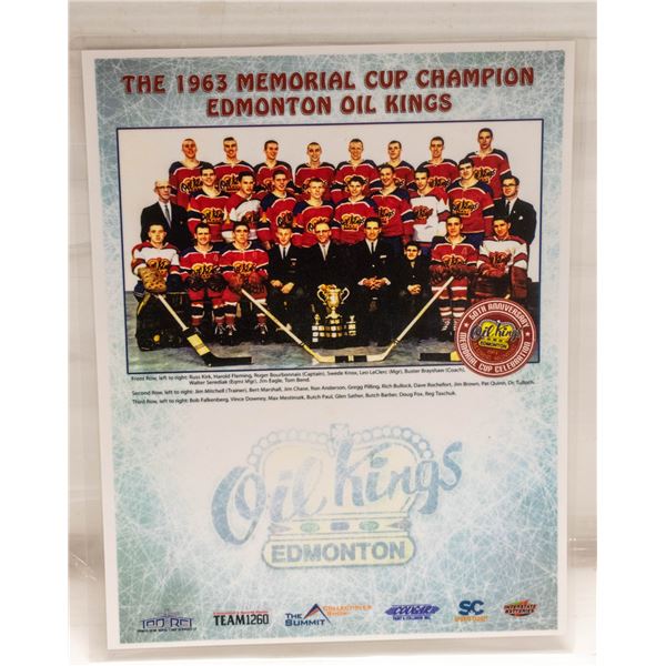 1963 MEMORIAL CUP CHAMPIONS EDMONTON OIL KINGS