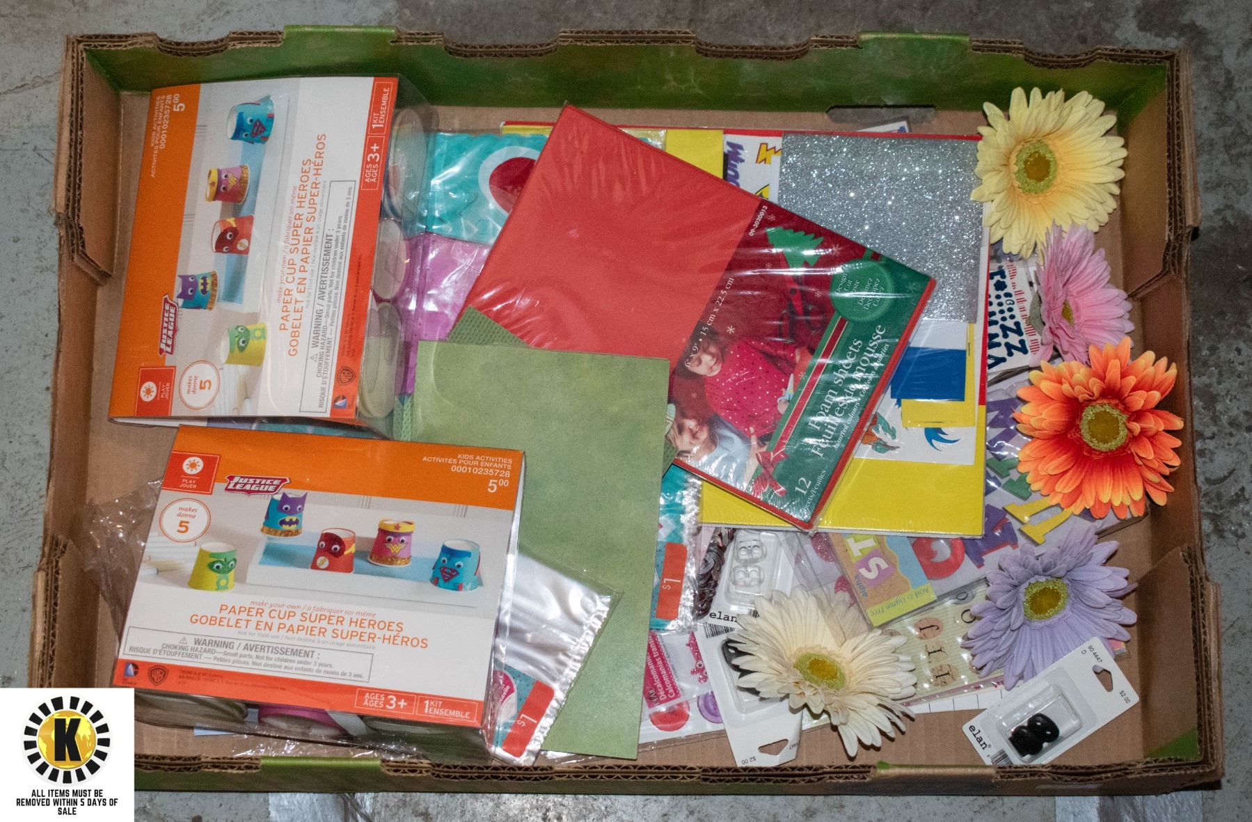 Craft Part Box FLAT WITH ARTS & CRAFTS & PARTY ITEMS INCL.