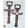 Image 1 : 2 NATIVE TOTEM POLE BOTTLE OPENERSÿ