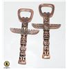 Image 1 : 2 NATIVE TOTEM POLE BOTTLE OPENERS ÿ