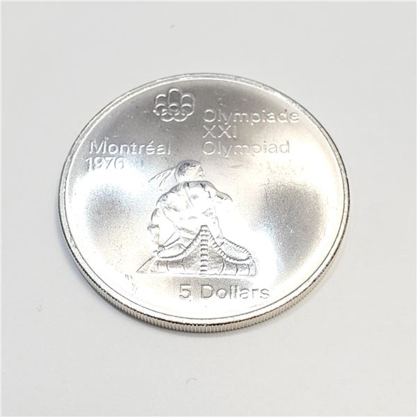 S259-18 SILVER 1976 $5 MONTREAL OLYMPIC COIN