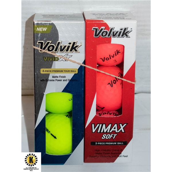 2 PACKS OF 3 NEON VOLVIK GOLF BALLS