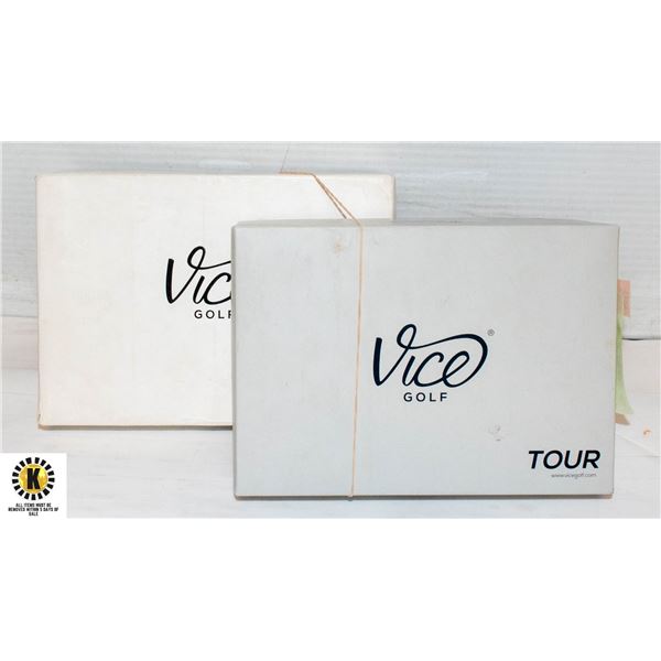 2 BOXES OF ASSORTED VICE GOLF BALLS