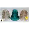 Image 1 : LOT OF 3 ANTIQUE INSULATORS