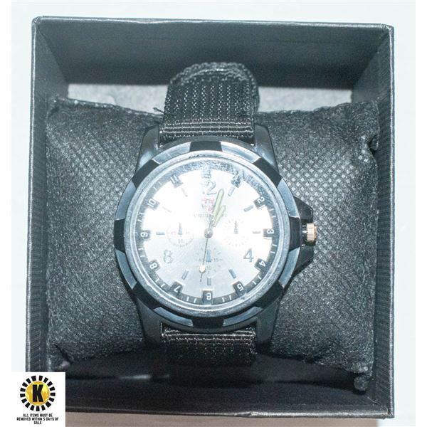 NEW GENIUS ARMY WATCH SILVER ON BLACK