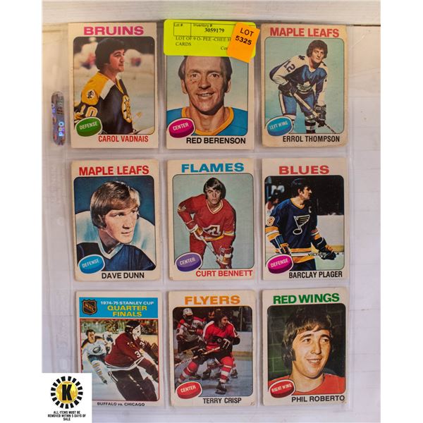 LOT OF 9 O- PEE -CHEE HOCKEY CARDS