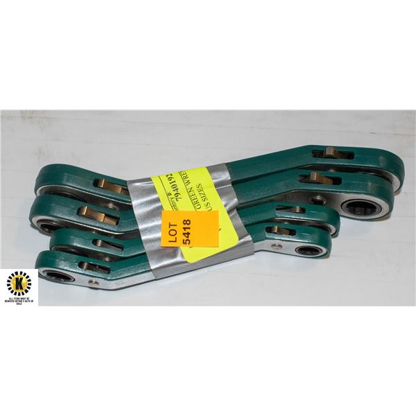 4 ARMY GREEN WRENCHES VARIOUS SIZES