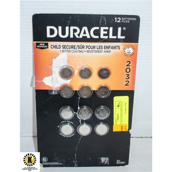 DURACELL BATTERIES SIZE 2032 12 PACK