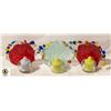 3 GLASS DECO CANDLE HOLDERS
