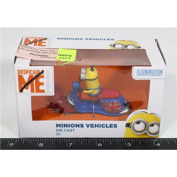 DESPICABLE ME MINION MADE DIECAST BRITISH SCOOTER