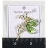 Image 1 : NEW GREEN WING RHINESTONE FAIRY BROOCH