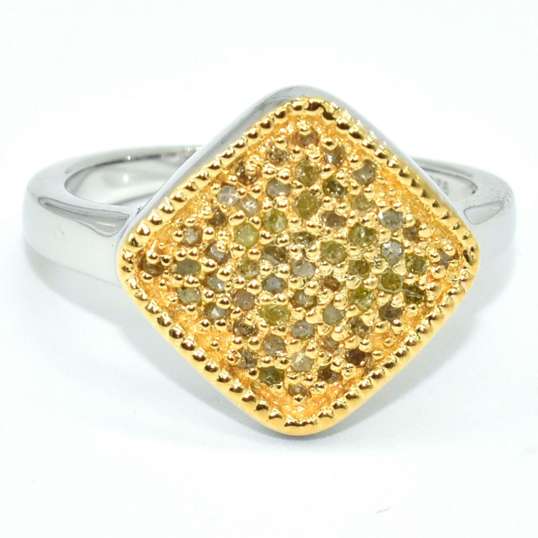 Sil Rings S131-64 2-TONED SIL DIAMOND RING