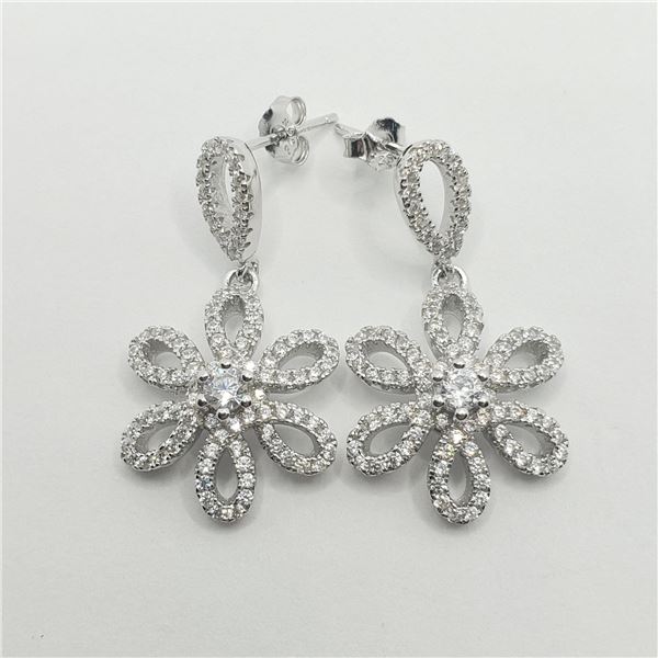 S131-90 SILVER CZ EARRINGS